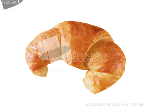 Image of Fresh and tasty croissant over white background