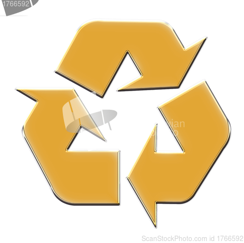 Image of 3D Golden Recycle Symbol
