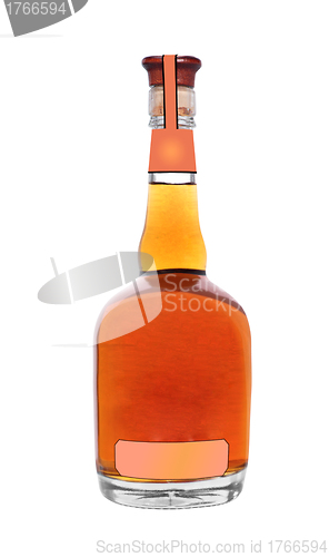 Image of Brandy bottle isolated on a white background