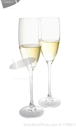 Image of Two glasses of champagne. Isolated