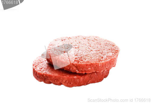 Image of Two raw fillet steaks isolated on white