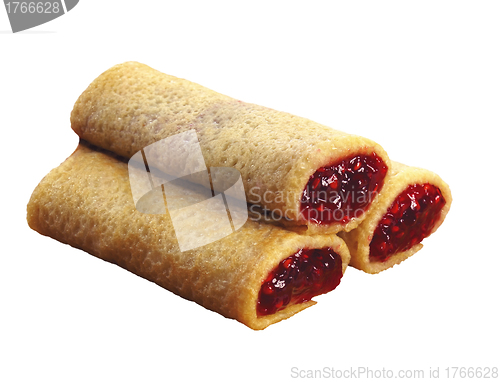 Image of Rolled pancakes with powdered sugar