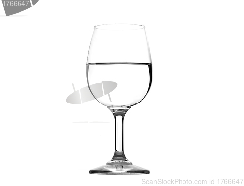 Image of water on glass isolated on white background