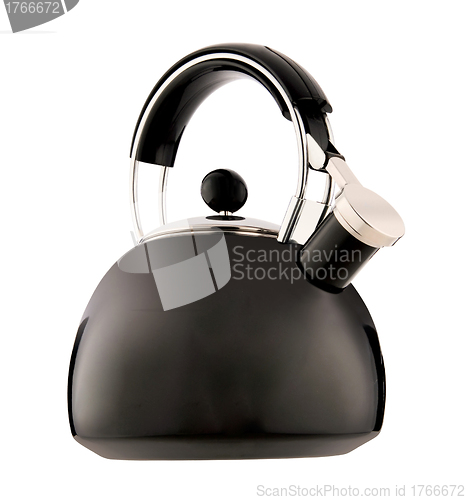 Image of Kettle with whistle on a white background.
