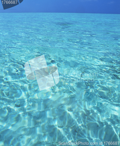 Image of beautiful blue caribbean sea water