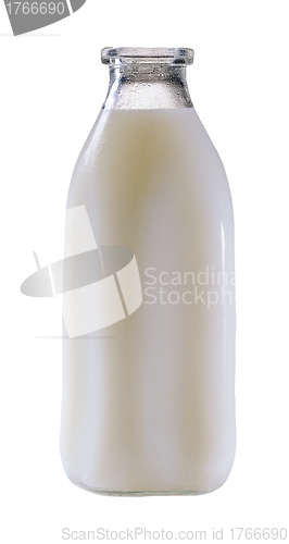 Image of Bottle with milk isolated on the white background
