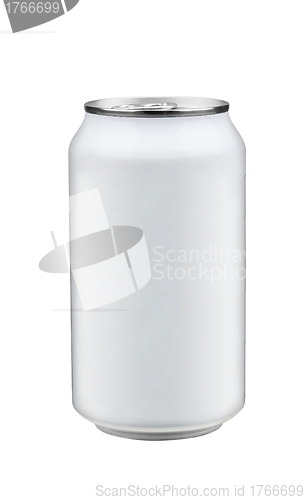 Image of blank soda can with white background