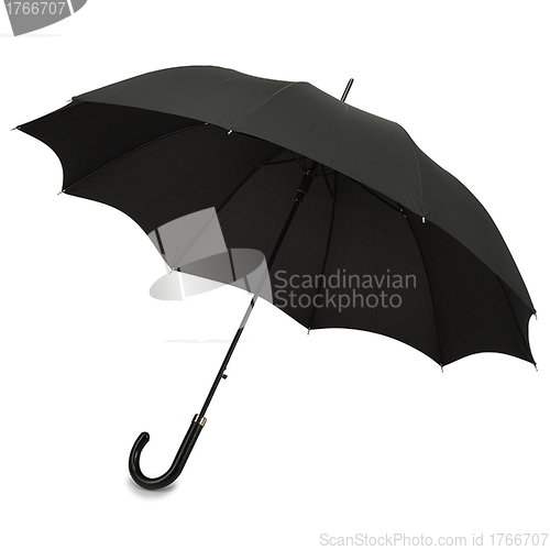 Image of Black umbrella on white background
