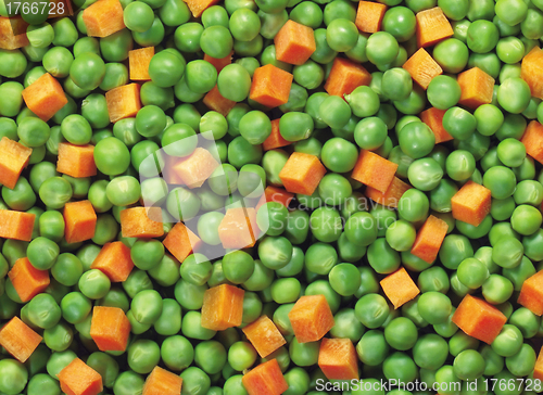 Image of Fresh and healthy fresh pea and carrots background