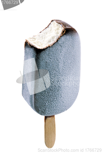 Image of classic chocolate ice cream with drops isolated