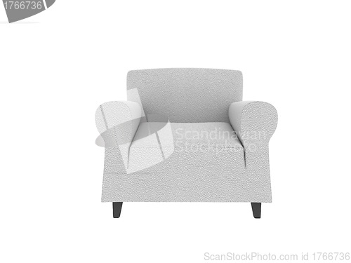 Image of This 3 d image white leather armchair