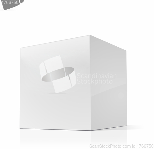 Image of White box over white background