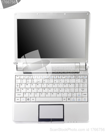 Image of Aluminum laptop with blank screen