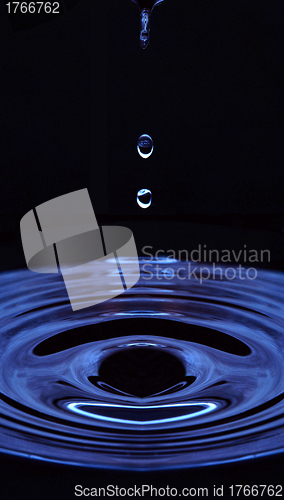 Image of The round transparent drop of water