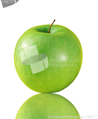 Image of fresh green apple isolated on white