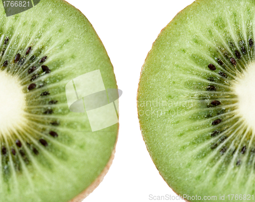 Image of heart-shaped kiwi fruit isolated on a white