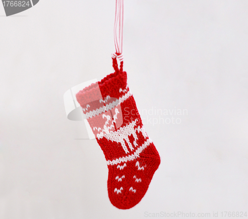 Image of Christmas sock isolated on white background