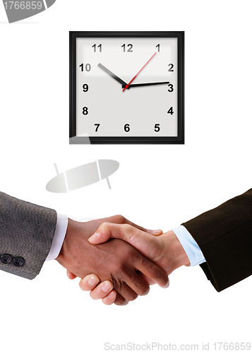 Image of Hand shake between a businessman