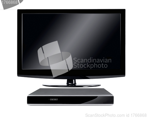 Image of Modern LCD TV with DVD player