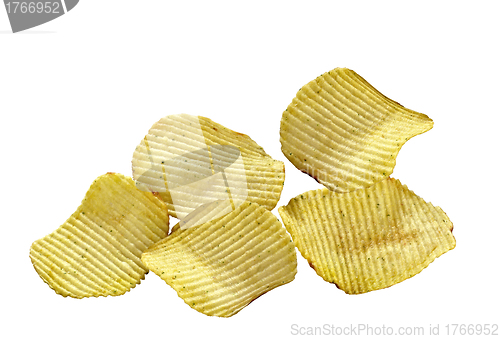 Image of potato chips isolated on white background
