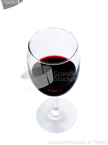 Image of Red wine glass isolated on white background