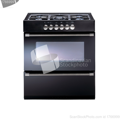 Image of Modern metallic oven isolated on white