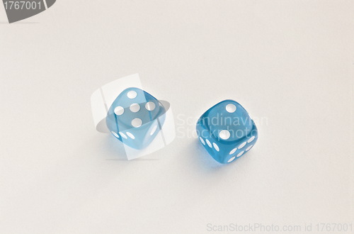 Image of Blue rolling dice