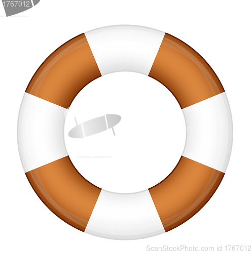 Image of A life buoy for safety at sea - isolated over white background