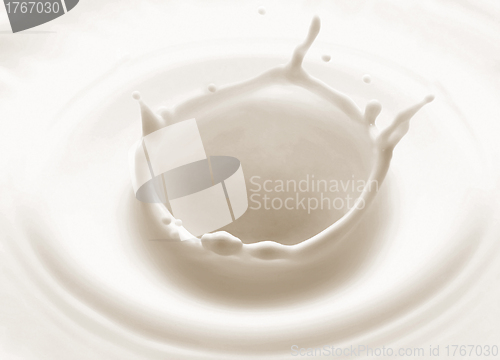 Image of pouring milk splash isolated on white background