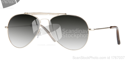 Image of Mirrored aviator sunglasses isolated on white