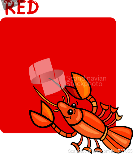 Image of Color Red and Crayfish Cartoon