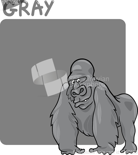 Image of Color Gray and Gorilla Cartoon