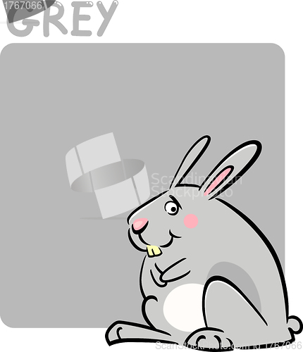 Image of Color Grey and Rabbit Cartoon