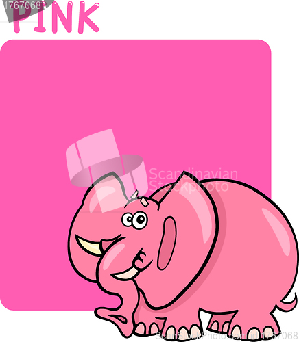 Image of Color Pink and Elephant Cartoon