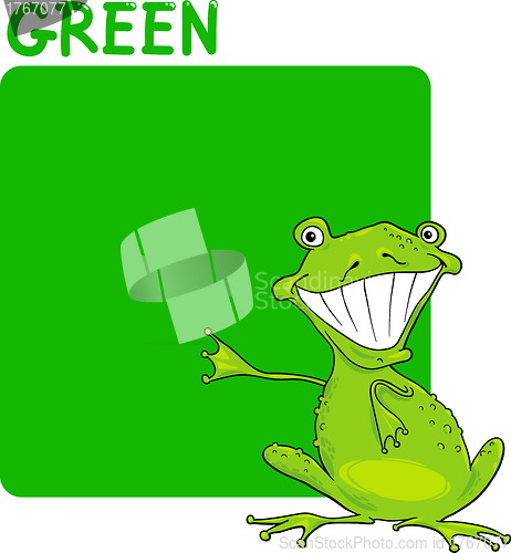 Image of Color Green and Frog Cartoon