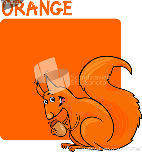 Image of Color Orange and Squirrel Cartoon