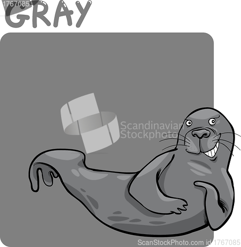 Image of Color Gray and Seal Cartoon