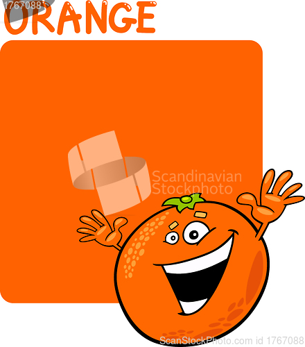 Image of Color Orange and Orange Fruit Cartoon