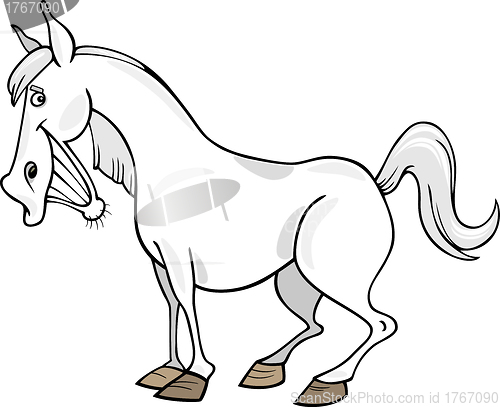 Image of Cartoon Gray Horse