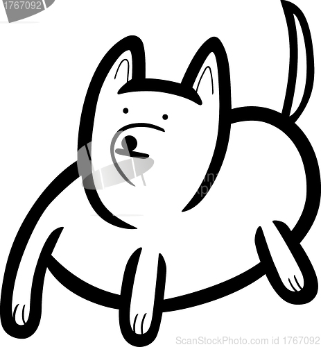 Image of cartoon doodle of dog for coloring