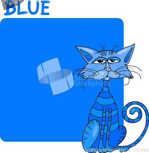 Image of Color Blue and Cat Cartoon