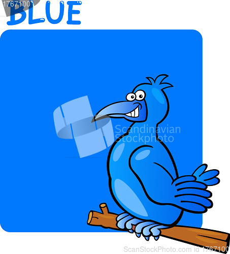 Image of Color Blue and Bird Cartoon