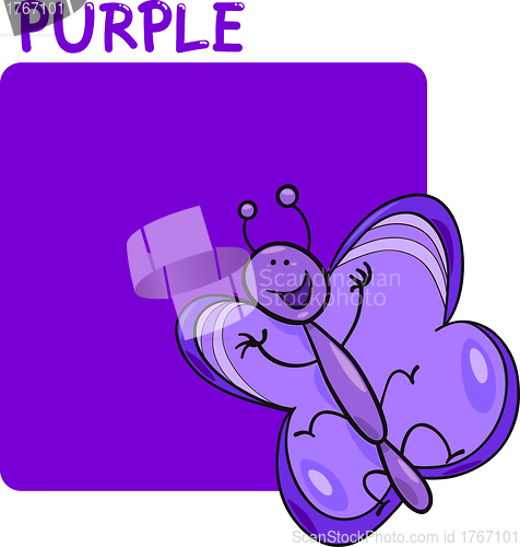 Image of Color Purple and Butterfly Cartoon