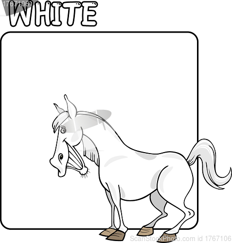 Image of Color White and Horse Cartoon