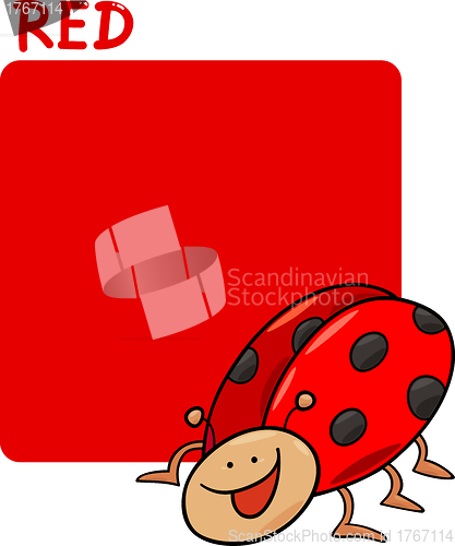 Image of Color Red and Ladybug Cartoon