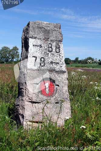 Image of Old Granite Milestone Landscape