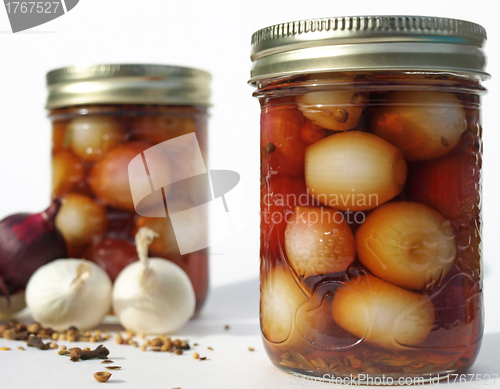 Image of Two jars of pickled onions