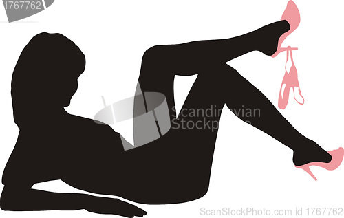 Image of Sensual woman lying on her back