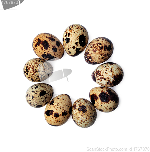 Image of Quail eggs isolated on a white background