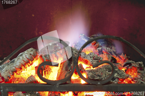 Image of Flame in the fireplace